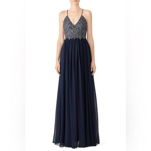 Badgley Mischka Navy Ballerina Formal Gown size 16‎ formal gala black tie